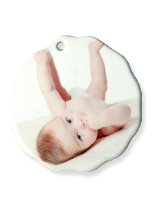 Porcelain Photo Ornament-Scallop