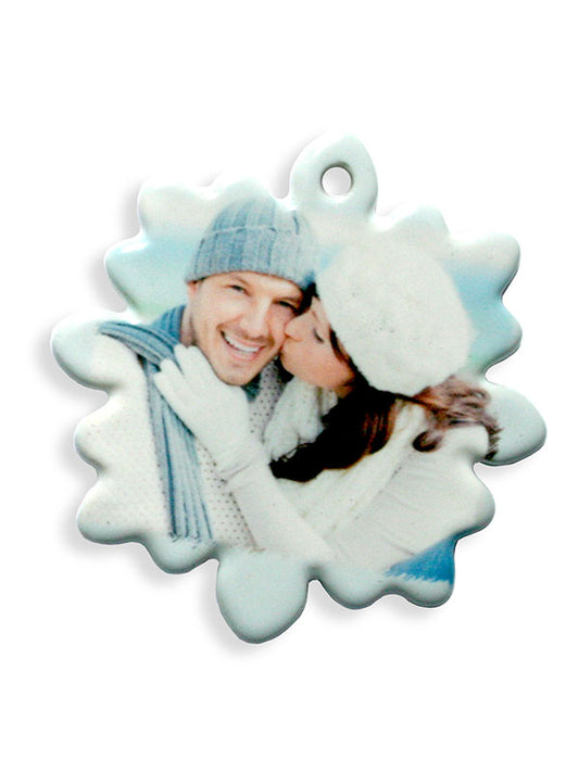 Porcelain Photo Ornament Snowflake